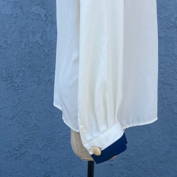 90s blouse size 10 Medium Nautical top Evan Picone - Picture 8 of 14